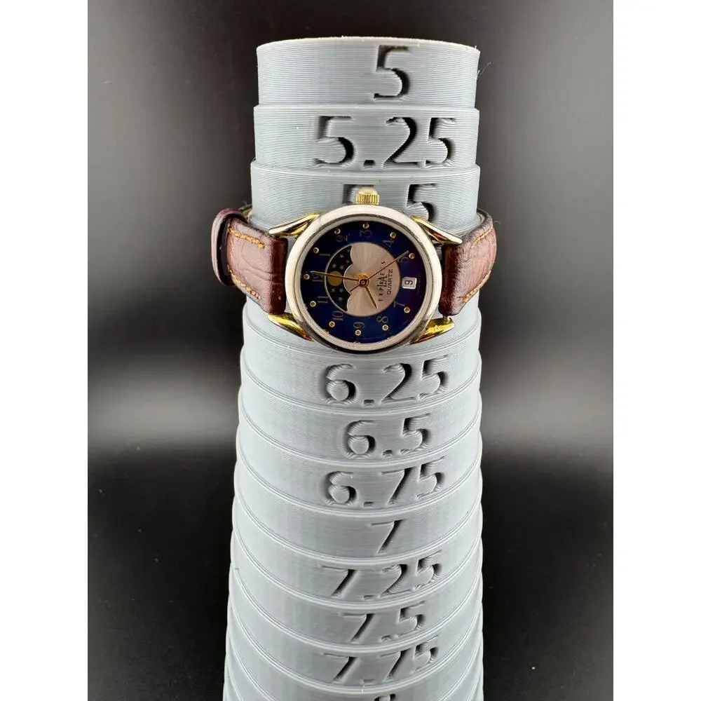 Vintage LA Express Quartz Moon Phase Blue Dial Watch